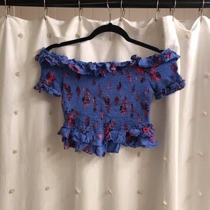 Free People smocked crop top